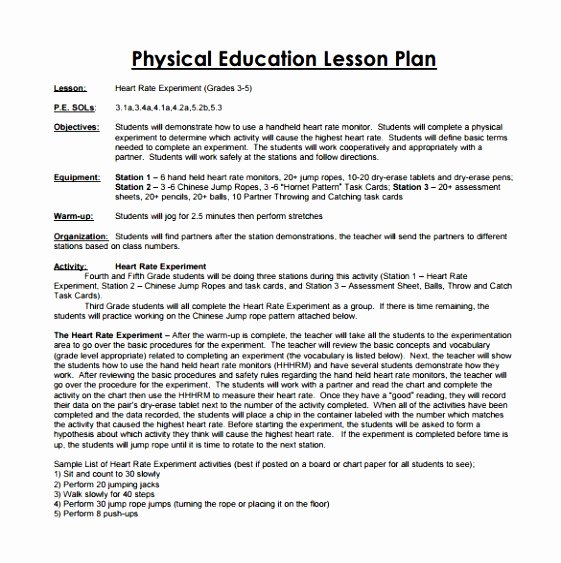 Physical Education Lesson Plan Template Beautiful 7 Head Start Lesson Plan Template Yrtpa