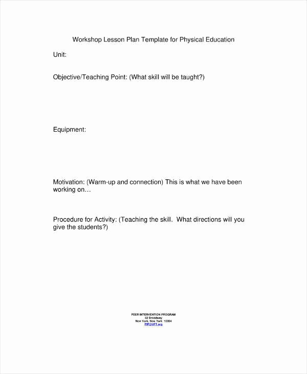 Physical Education Lesson Plan Template Beautiful 7 Physical Education Lesson Plan Templates Pdf Word