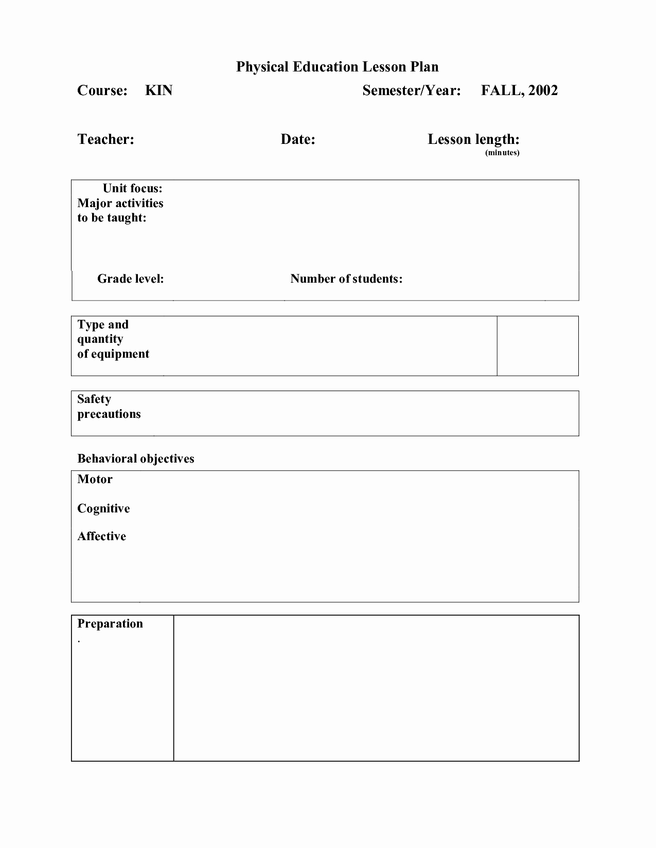 Physical Education Lesson Plans Template Unique 12 Best Of Physical Ed Worksheets Physical