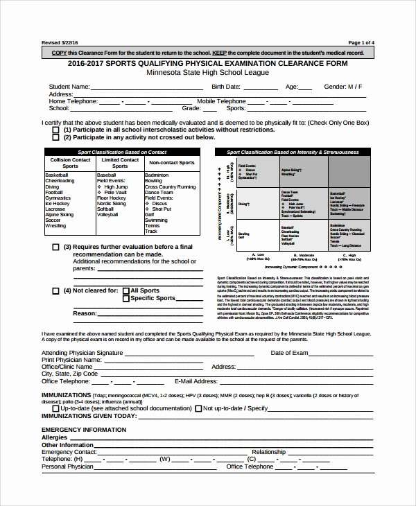 Physical Exam form Template Lovely 9 Sample Physical Exam forms Pdf