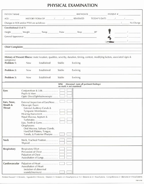 Physical Examination form Template Inspirational 9 Best Of Medical Physical Examination forms