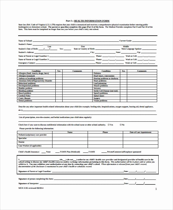 Physical Examination form Template Luxury 9 Sample Physical Exam forms Pdf