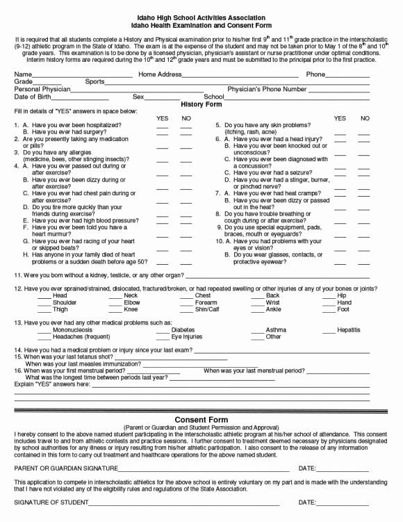 Physical Examination form Template New 43 Physical Exam Templates &amp; forms [male Female]