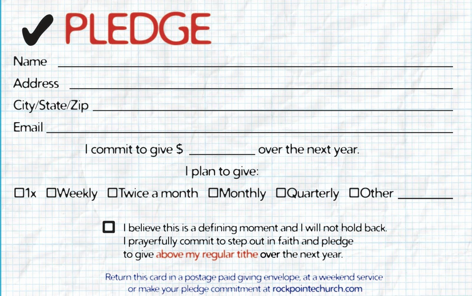 Pledge Card Template Word Inspirational Pledge Cards for Churches Pledge Card Templates