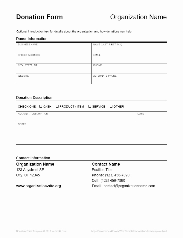 Pledge Card Template Word New 10 Donation form Download [word Excel Pdf] 2019