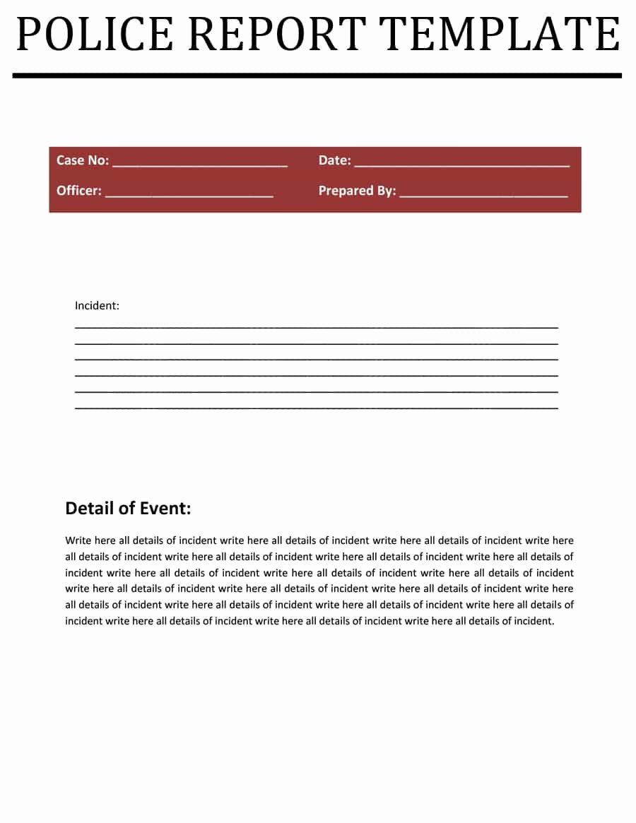 Police Report Template Microsoft Word Awesome 20 Police Report Template &amp; Examples [fake Real]