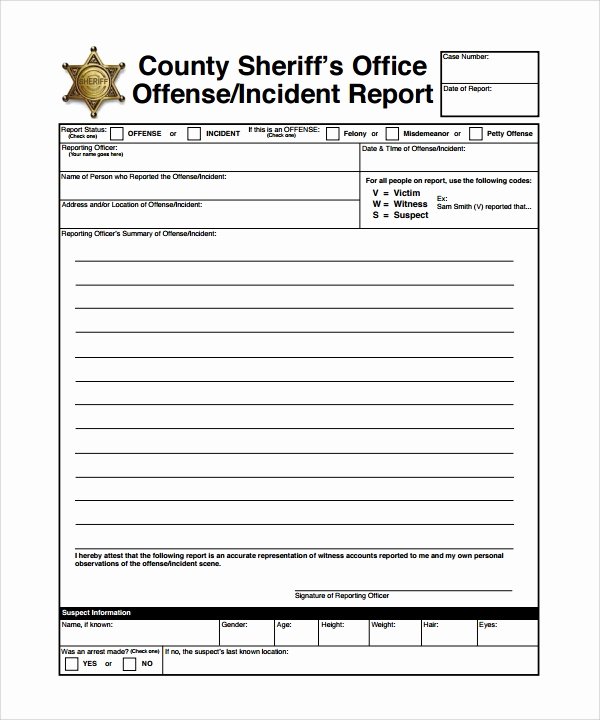 Police Report Template Microsoft Word Inspirational Free 34 Sample Incident Report Templates In Pdf