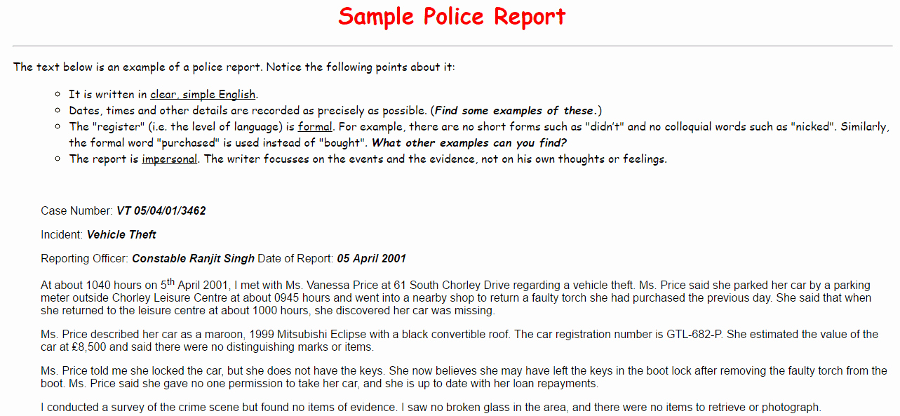Police Report Template Microsoft Word Luxury top 4 Samples Police Report Templates Word Templates