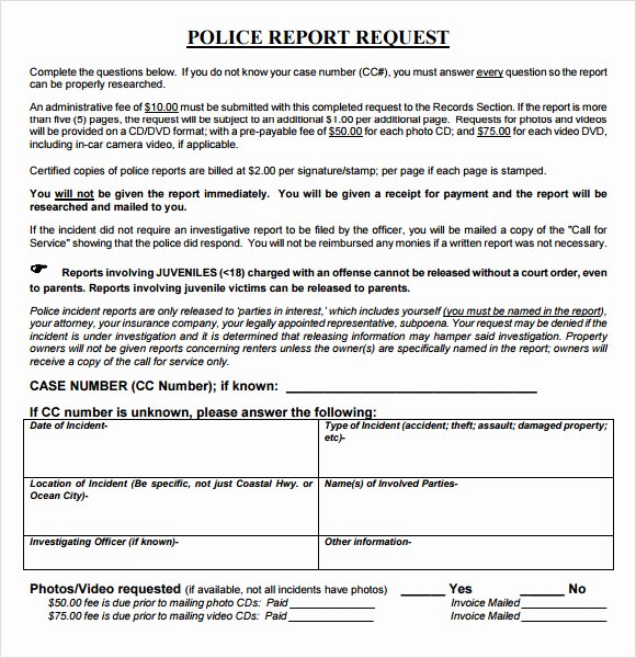 Police Report Template Microsoft Word Unique Free 7 Sample Police Reports In Word
