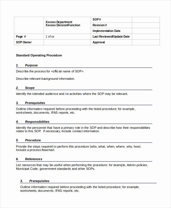 Policy and Procedure Template Examples Awesome Procedure Template 8 Free Word Documents Download