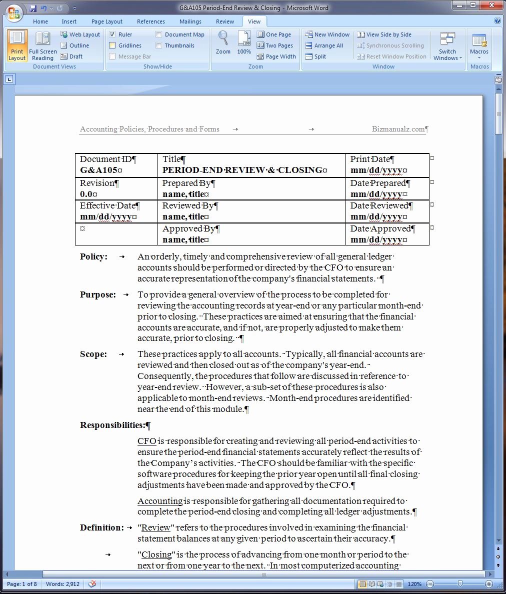 Policy and Procedure Template Free New Policies and Procedures Template