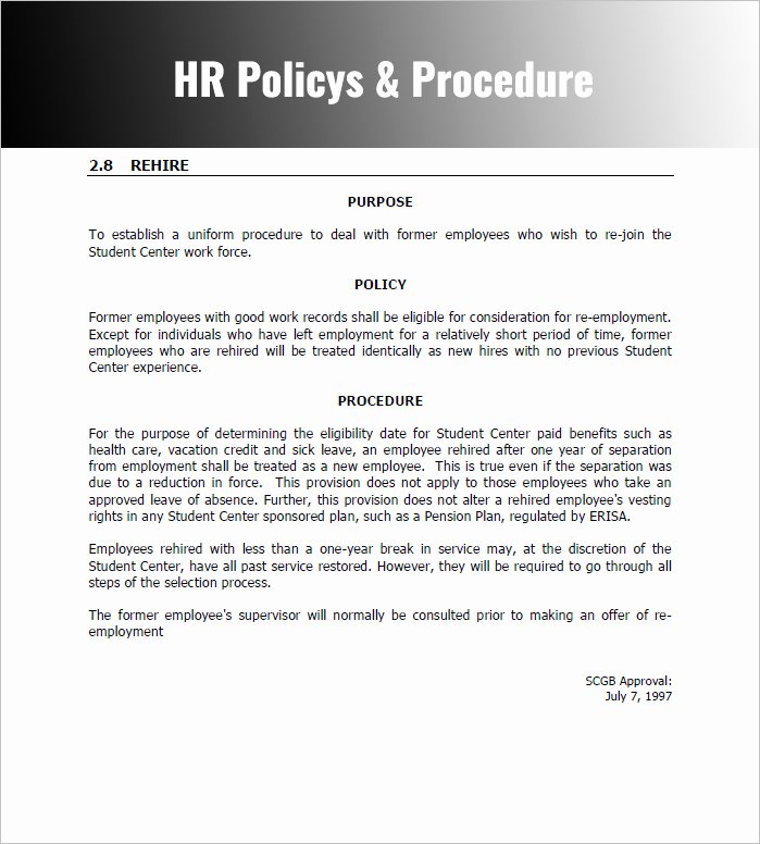 Policy and Procedure Templates Best Of Policies and Procedures Template