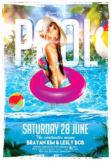 Pool Party Flyer Template Beautiful Pool Party V03 – Flyer Psd Template – by Elegantflyer