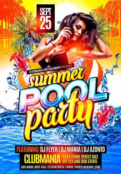 Pool Party Flyer Template Free Awesome 40 Best Summer Pool Party Flyer Print Templates 2016