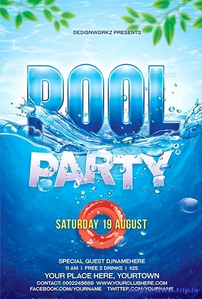 Pool Party Flyer Template Free Lovely 50 Best Summer Pool Party Flyer Print Templates 2019