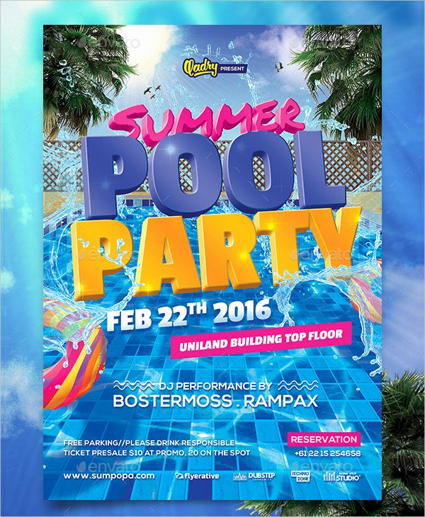 Pool Party Flyer Template Fresh 33 Printable Pool Party Invitations Psd Ai Eps Word