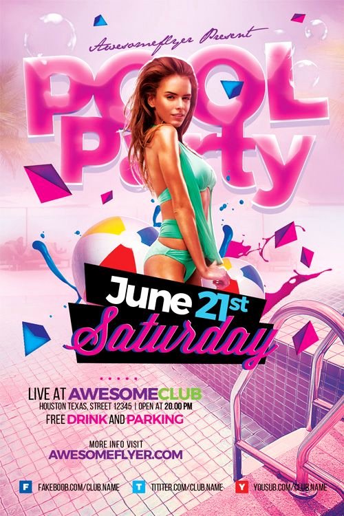 Pool Party Flyer Templates Free Inspirational Pin by Brian Perry Ptk On Dj Flyer