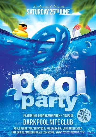Pool Party Flyer Templates Free New 50 Best Summer Pool Party Flyer Print Templates 2019