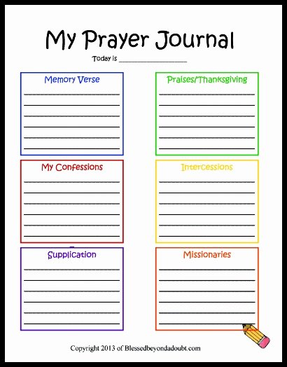 Prayer Request forms Templates Elegant Free Children’s Prayer Journal Printable 24 7 Moms