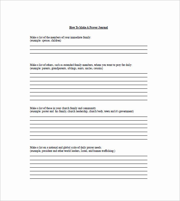 Prayer Request forms Templates New Prayer List Template Free Download Aashe