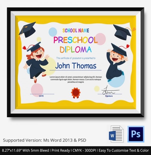 Preschool Graduation Program Templates Lovely 11 Graduation Certificate Templates Word Pdf Documents