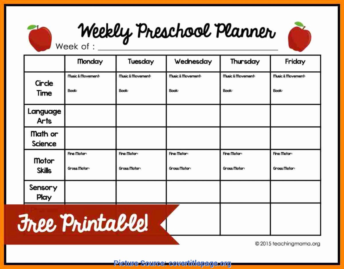 Preschool Lesson Plan Template Pdf Best Of Preschool Lesson Plan Template
