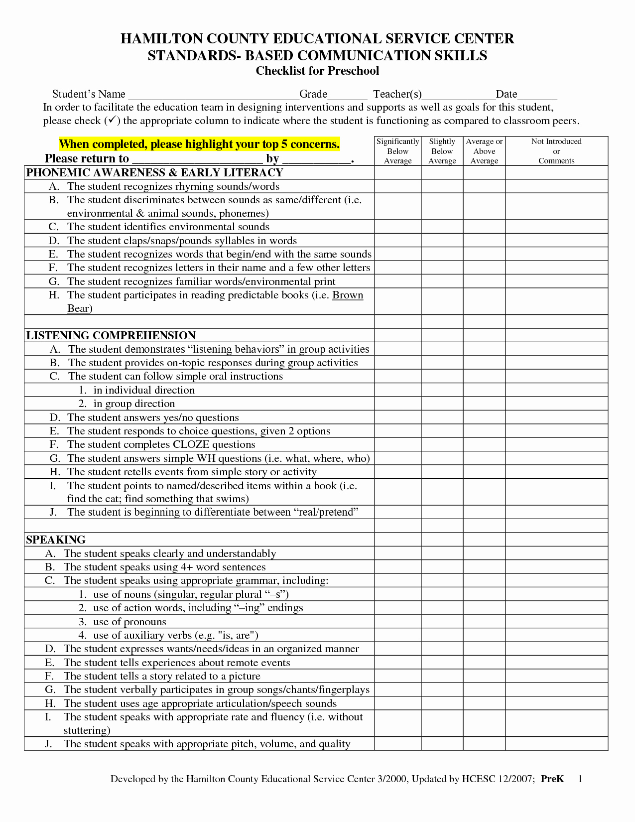 Preschool Teacher Observation form Template Unique Best S Of Preschool Observation Checklist form