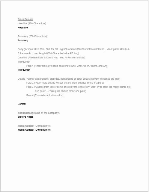 Press Release Template Word New Press Release Template 15 Free Samples Ms Word Docs