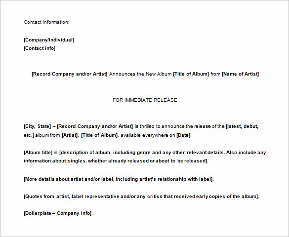 Press Release Template Word Unique 28 Press Release Template Word Excel Pdf