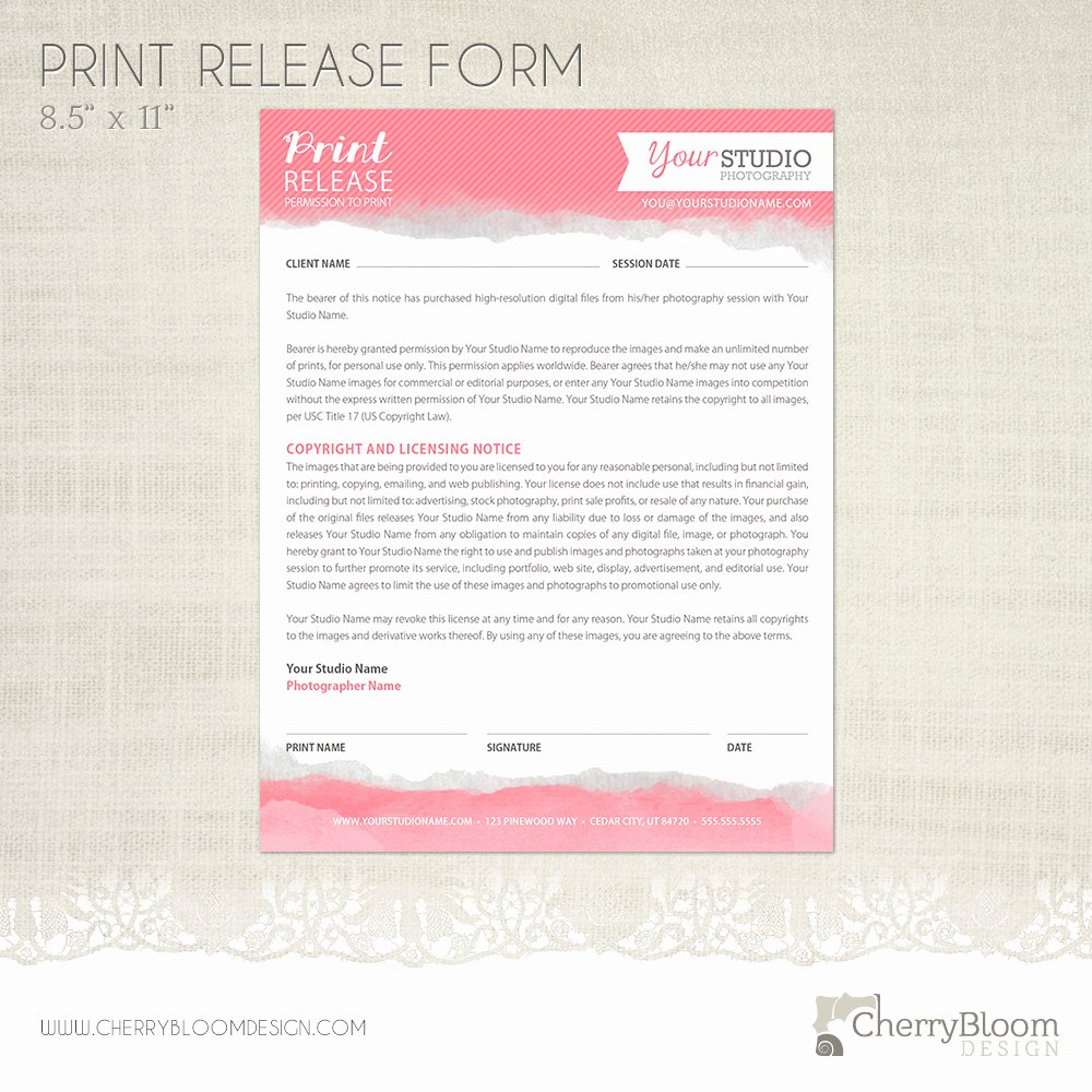 Print Release form Template Awesome Print Release form Template for Graphers Grapher