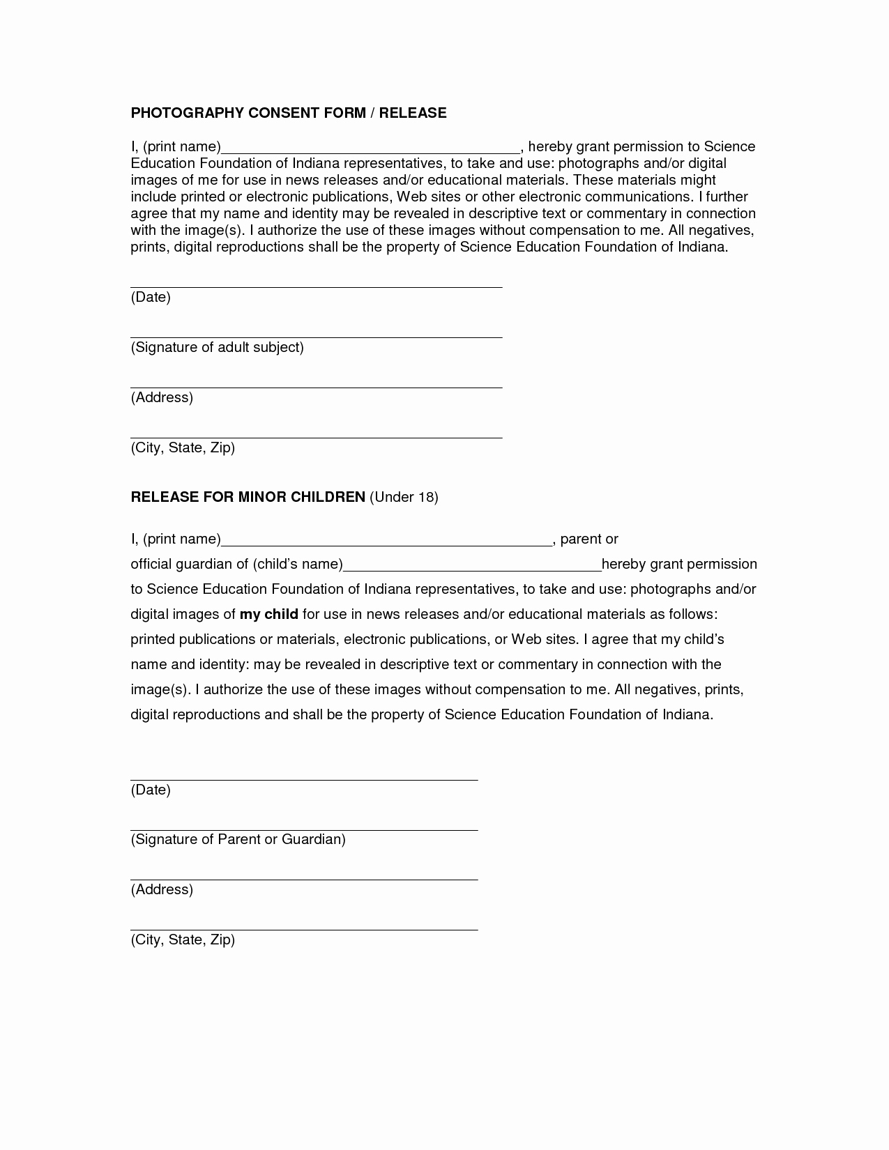 Print Release form Template New Release form Template Free Printable Documents