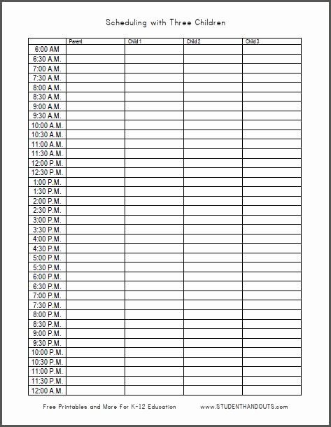 Printable Daily Schedule Template Elegant 24 Hour Daily Schedule Template Printable