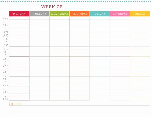 Printable Daily Schedule Template Lovely Free Printable Weekly Schedule