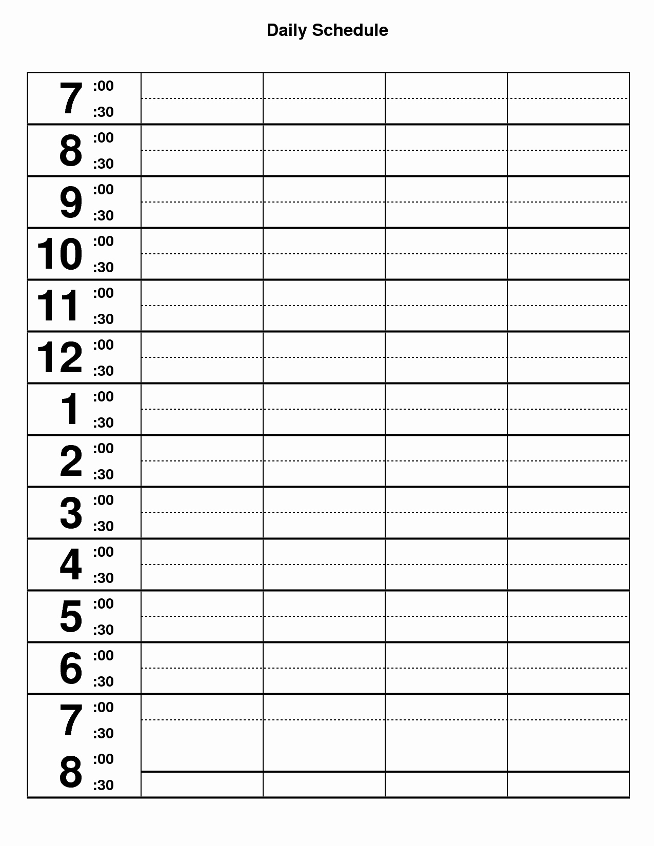 Printable Daily Schedule Template Unique 9 Best Of Daily Schedule Template Printable Free