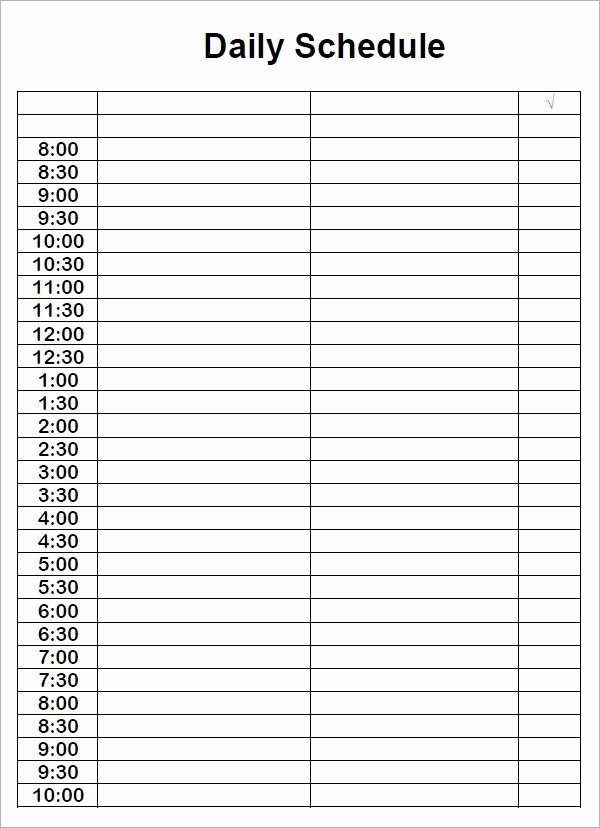 Printable Daily Schedule Template Unique Daily Schedule Blank – Printable June July Calendar 2017
