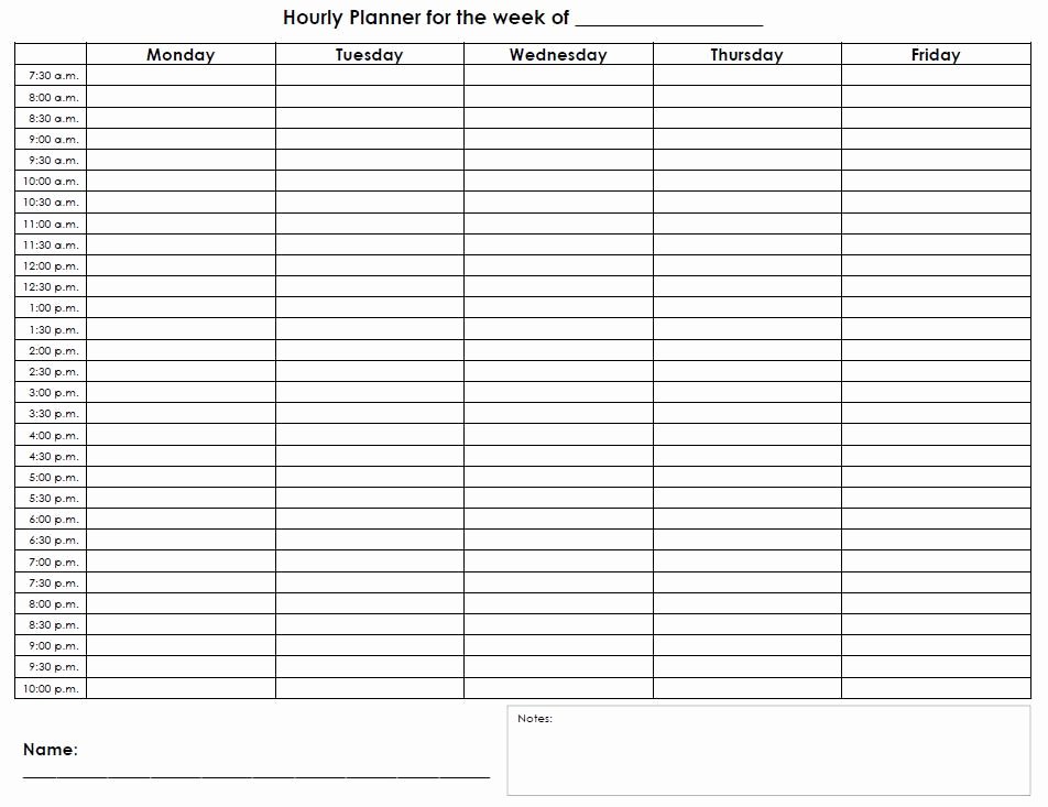Printable Daily Schedule Template Unique Free Printable Hourly Schedule Planner