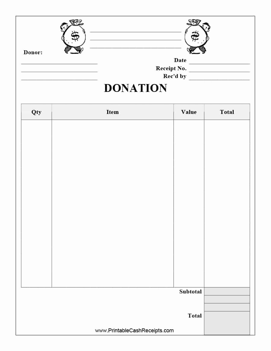 Printable Donation form Template Fresh Free 6 Printable Charitable Donation Receipt Template