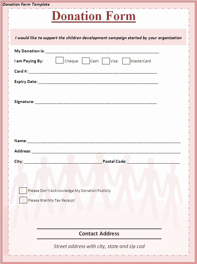 Printable Donation form Template Luxury 10 Donation form Templates