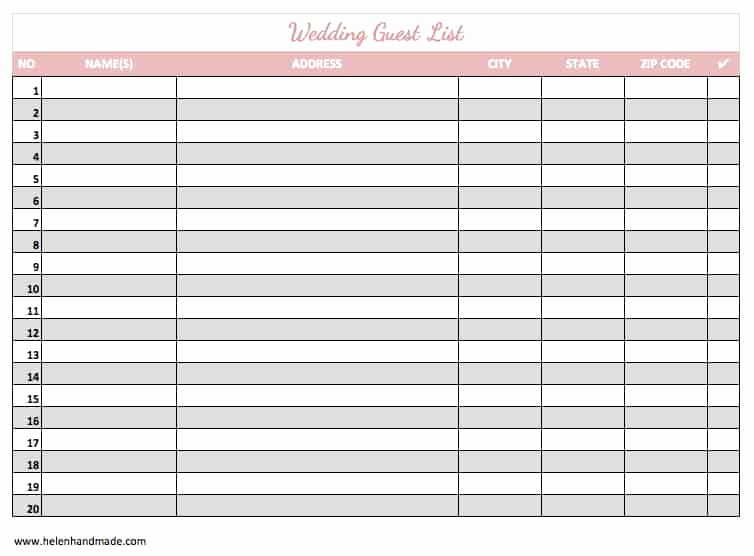 Printable Guest List Template Best Of 17 Wedding Guest List Templates Excel Pdf formats
