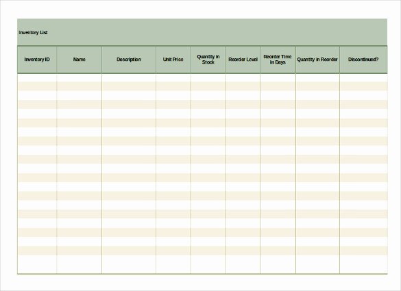 Printable Inventory List Template New 16 Inventory List Templates – Free Sample Example