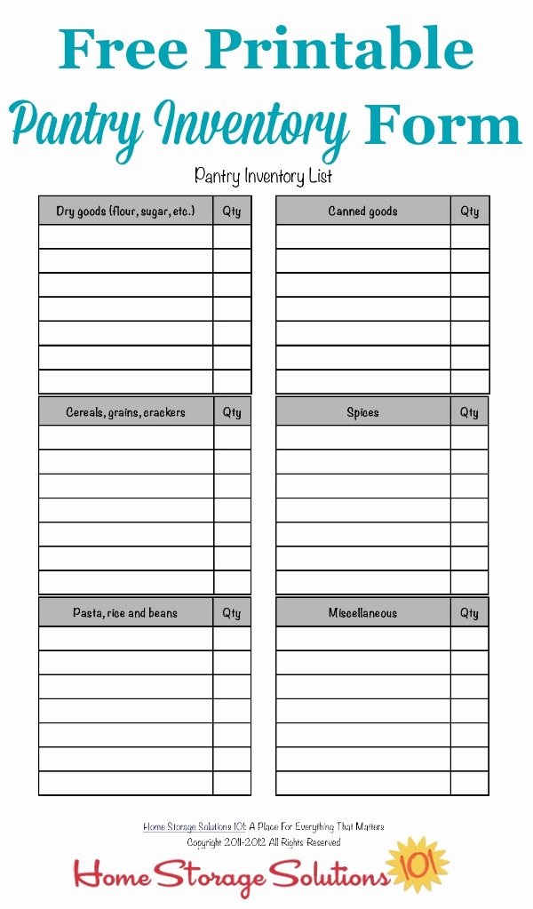 Printable Inventory List Template New Free Printable Pantry List Keep An Inventory and Stay