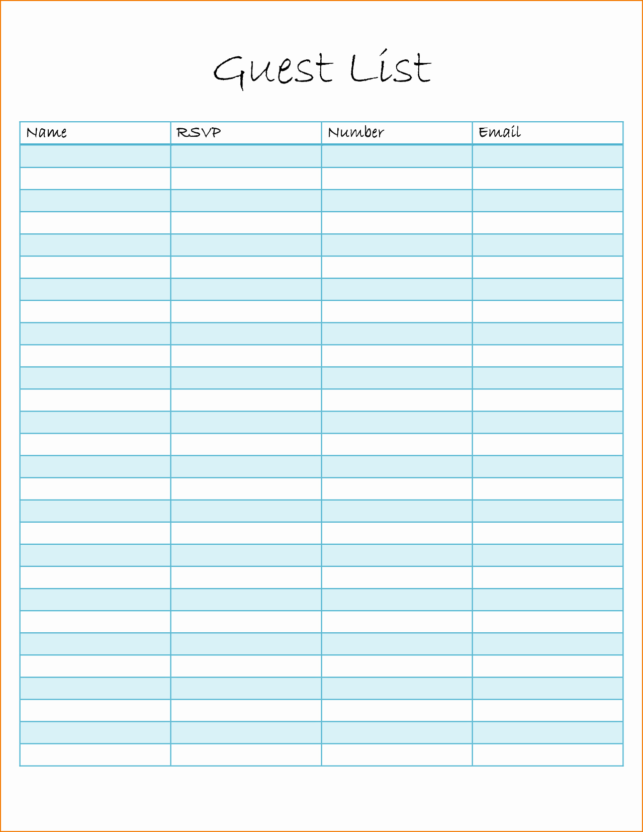 Printable Wedding Guest List Template New 7 Free Checklist Template