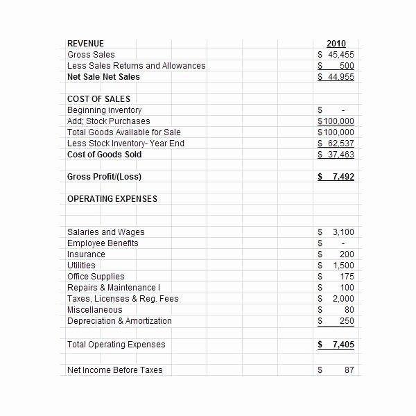 Pro forma Income Statement Template New Free Downloadable Excel Pro forma In E Statement for
