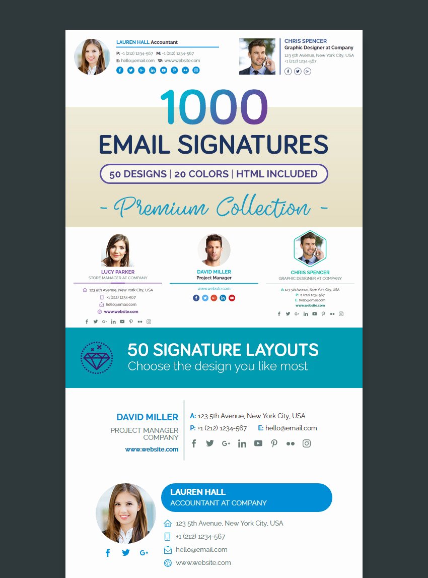 Professional Email Template Free Awesome 18 Professional HTML Psd Email Signature Templates