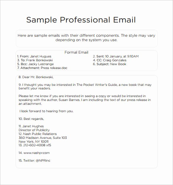 Professional Email Template Free Lovely Free 7 Sample Professional Email Templates In Pdf
