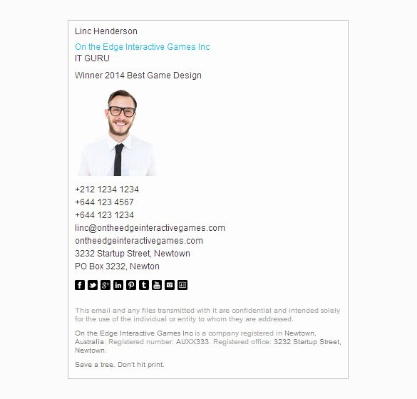 Professional Email Template Free New Email Signature Template