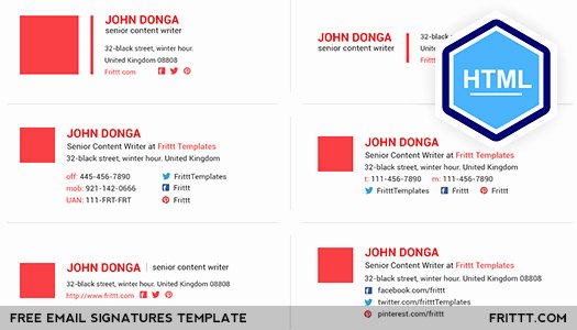 Professional Email Template Free Unique Professional Free Email Signatures HTML Template On Behance