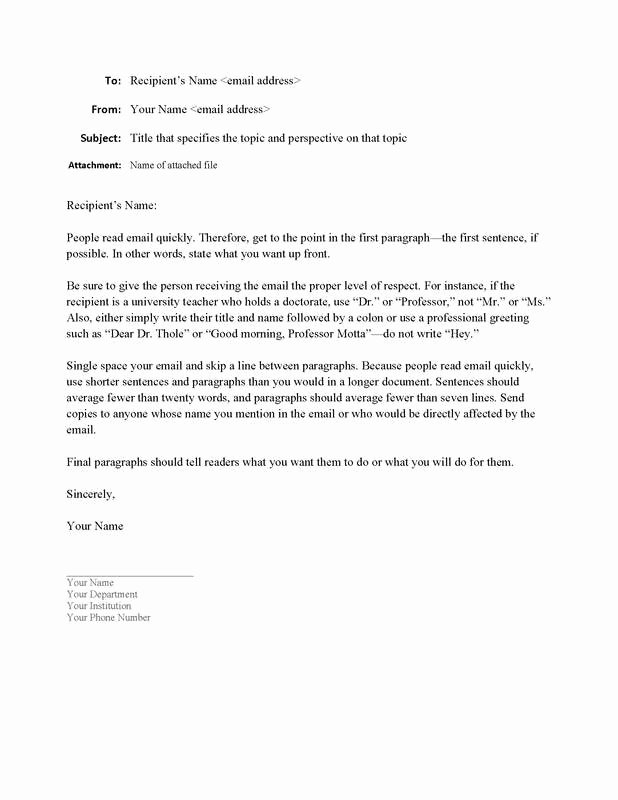 Professional Email Template Free Unique Sample Email format Writing Lessons for Engineering and