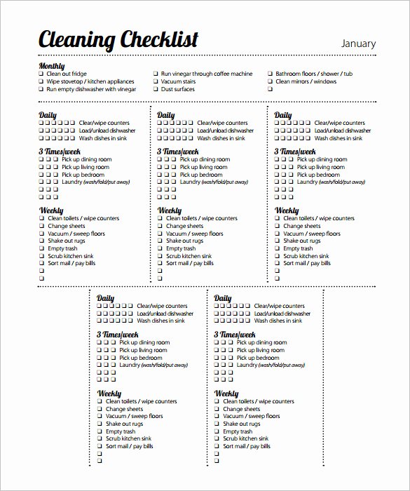 Professional House Cleaning Checklist Template Best Of Fice Cleaning List Duties – Planner Template Free