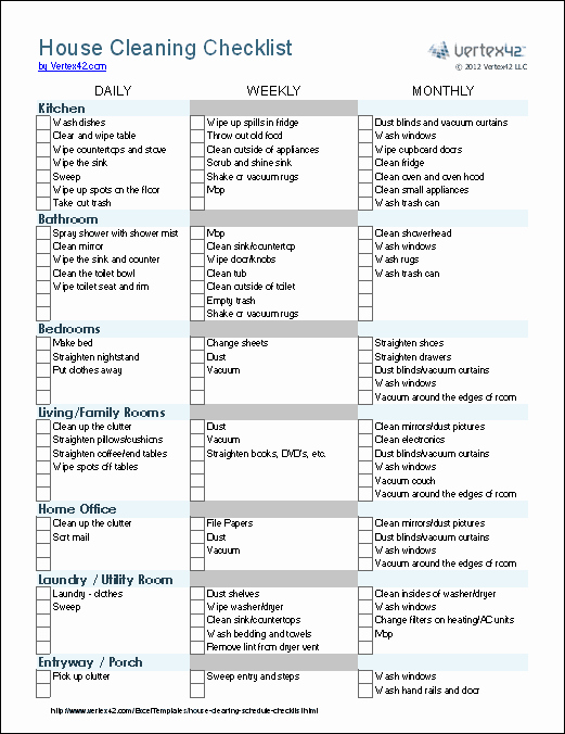 Professional House Cleaning Checklist Template New Cleaning Schedule Template Printable House Cleaning